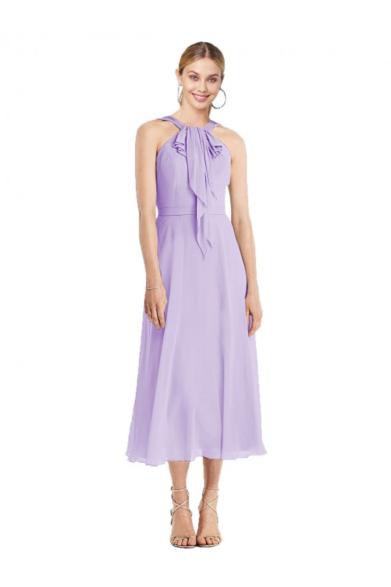 Sleeveless Lilac V-Back A-Line Halter Neck Prom Dress / Bridesmaid Dress Maidstone