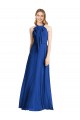 Sleeveless Royal Blue V-Back A-Line Halter Neck Bridesmaid Dress Maidstone