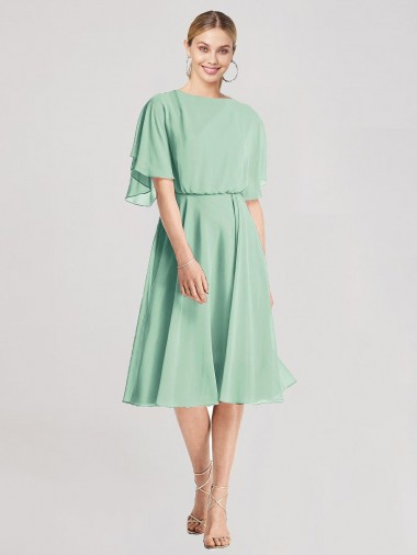 Flutter Sleeves Mint Green Open Back A-Line Bridesmaid Dress Maidstone