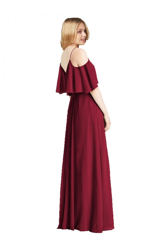 Cold Shoulder Royal Blue A-Line Spaghetti Straps Bridesmaid Dress Maidstone