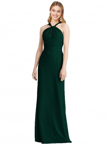 Sleeveless Ever Green Trumpet Halter Neck Bridesmaid Dress Maidstone