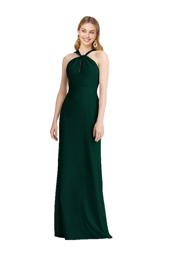 Sleeveless Ever Green Trumpet Halter Neck Bridesmaid Dress Maidstone