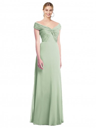 Sleeveless Sage Trumpet Off the Shoulder Bridesmaid Dress Maidstone
