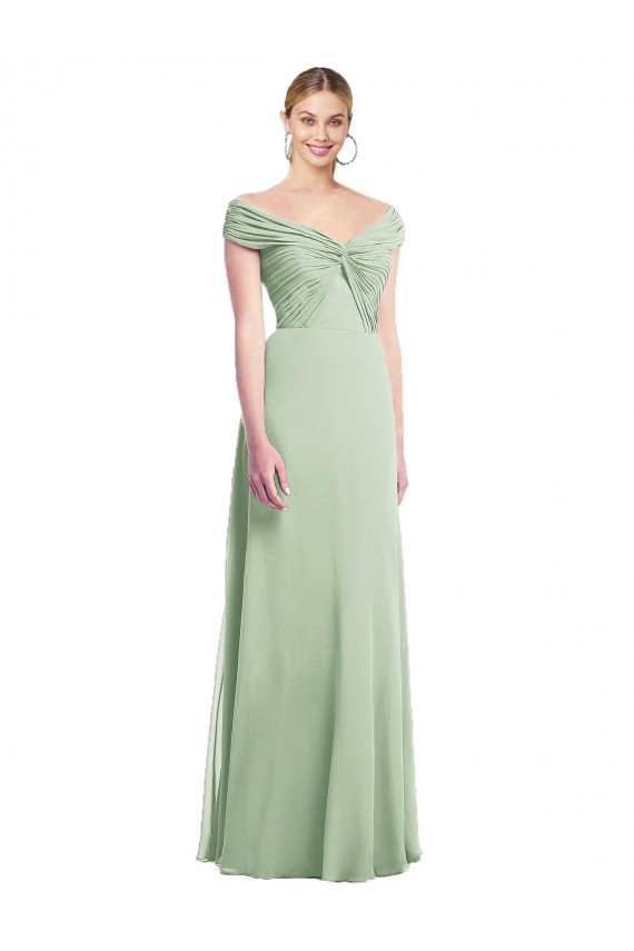 Sleeveless Sage Trumpet Off the Shoulder Bridesmaid Dress Maidstone