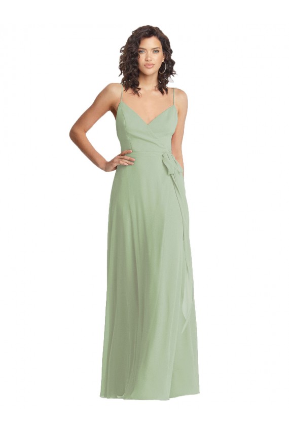 Sleeveless Smoke Green Trumpet Spaghetti Straps Formal Evening Gown / Bridesmaid Dress Maidstone