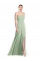Sleeveless Sage Low Back Trumpet Spaghetti Straps Formal Evening Gown / Bridesmaid Dress Maidstone