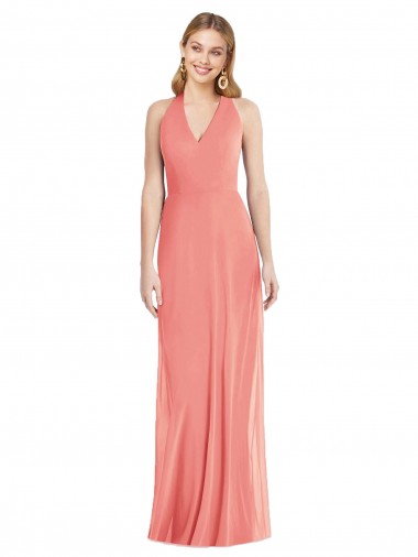 Sleeveless Desert Rose Trumpet Halter Neck Formal Evening Gown / Bridesmaid Dress Maidstone