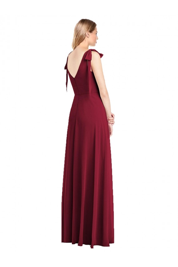Sleeveless Coral V-Back Trumpet V-Neck Bridesmaid Dress Maidstone