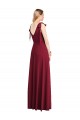 Sleeveless Coral V-Back Trumpet V-Neck Bridesmaid Dress Maidstone