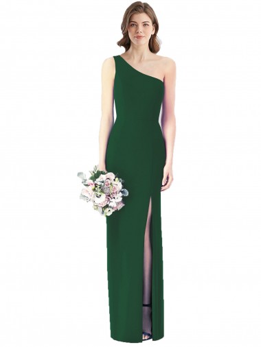 Sleeveless Dark Green Trumpet One Shoulder Bridesmaid Dress Maidstone