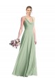 Sleeveless Sage V-Back A-Line Spaghetti Straps Bridesmaid Dress / Evening Dress Maidstone