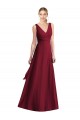Sleeveless Burgundy V-Back A-Line Chiffon V-Neck Bridesmaid Dress Maidstone