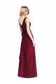 Sleeveless Burgundy V-Back A-Line Chiffon V-Neck Bridesmaid Dress Maidstone