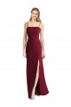 Sleeveless Burgundy Tie Back Trumpet Spaghetti Straps Bridesmaid Dress Maidstone