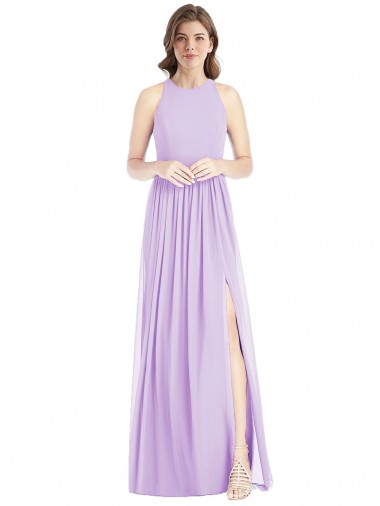 Sleeveless Lilac A-Line Halter Neck Bridesmaid Dress Maidstone
