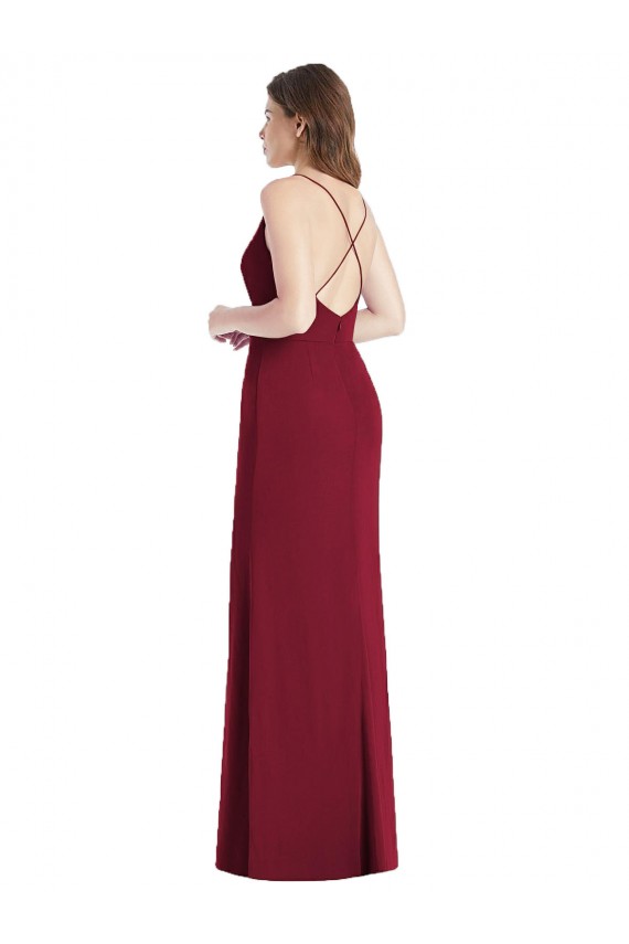 Sleeveless Hunter Criss Cross Back Mermaid Spaghetti Straps Bridesmaid Dress Maidstone