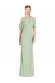 Cold Shoulder Sage Mermaid Halter Neck Semi Formal Evening Dress / Bridesmaid Dress Maidstone