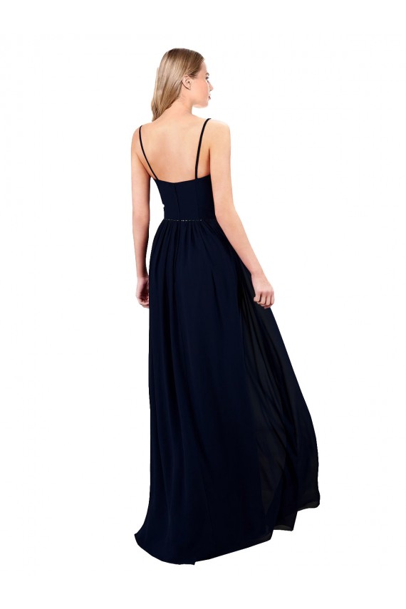Sleeveless Dark Navy A-Line Spaghetti Straps Formal Evening Gown / Bridesmaid Dress Maidstone
