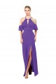 Ruffle Sleeves Purple Open Back A-Line Halter Neck Bridesmaid Dress Maidstone