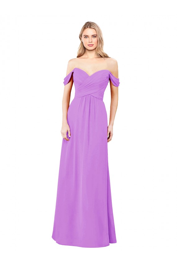 Sleeveless Violet A-Line Off the Shoulder Bridesmaid Dress Maidstone
