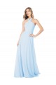 Sleeveless Light Sky Blue A-Line Halter Neck Bridesmaid Dress / Evening Gowns Maidstone