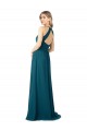 Sleeveless Windsor Blue Open Back A-Line High Neck Bridesmaid Dress Maidstone