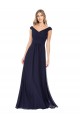Sleeveless Dark Navy A-Line Off the Shoulder Evening Dress / Bridesmaid Dress Maidstone