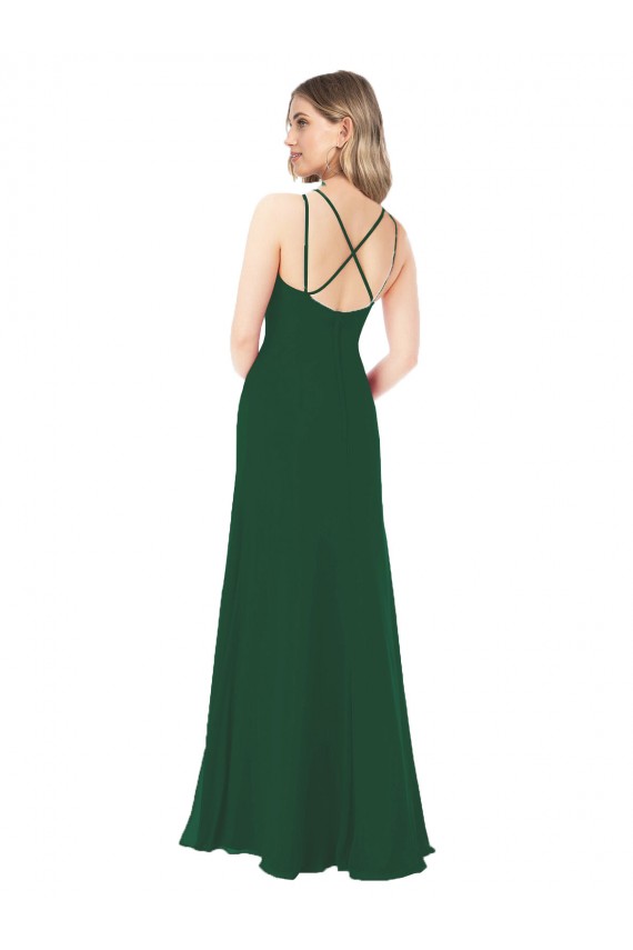 Sleeveless Dark Green A-Line V-Neck Bridesmaid Dress Maidstone