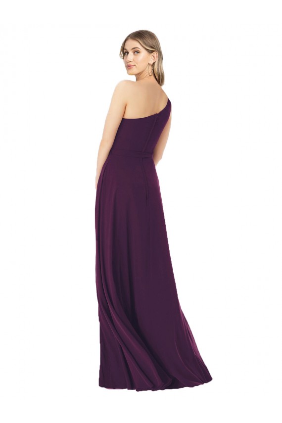 Sleeveless Grape A-Line One Shoulder Formal Dress / Bridesmaid Dress Maidstone