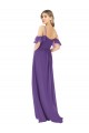 Cold Shoulder Plum Purple A-Line Off the Shoulder Bridesmaid Dress Maidstone