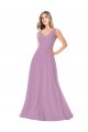 Sleeveless Dark Lavender A-Line V-Neck Bridal Party Dress Maidstone