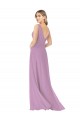 Sleeveless Dark Lavender A-Line V-Neck Bridal Party Dress Maidstone