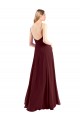 Sleeveless Burgundy Gold Low Back A-Line Spaghetti Straps Bridesmaid Dress Maidstone