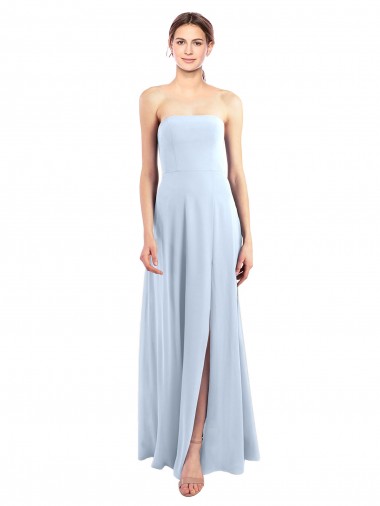 Sleeveless Light Sky Blue A-Line Strapless Bridesmaid Dress Maidstone