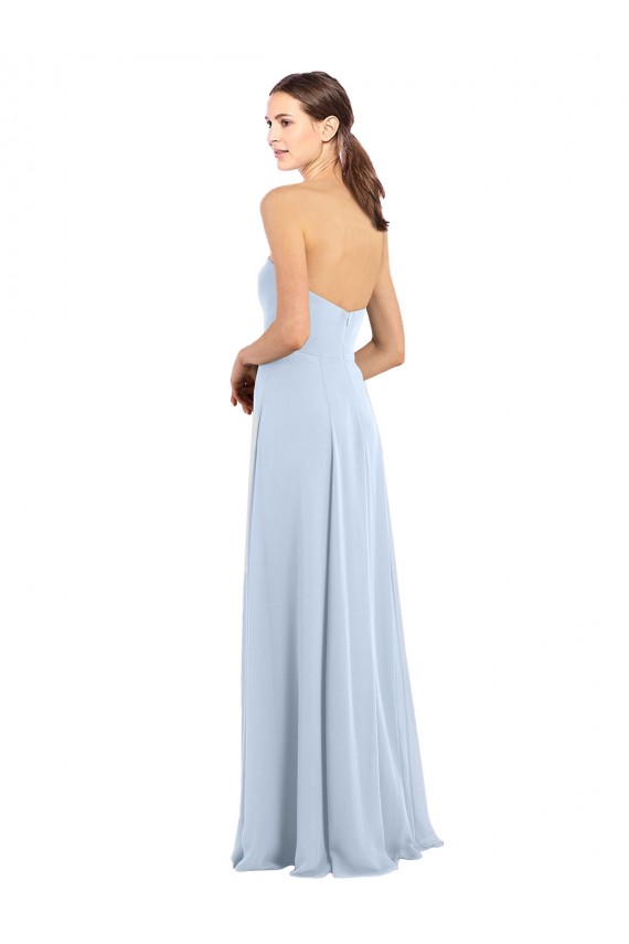 Sleeveless Light Sky Blue A-Line Strapless Bridesmaid Dress Maidstone