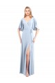 Flutter Sleeves Light Sky Blue V-Back A-Line V-Neck Bridesmaid Dress / Evening Dress Maidstone