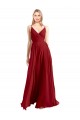 Sleeveless Red V-Back A-Line Spaghetti Straps Bridesmaid Dress Maidstone