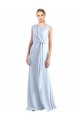 Sleeveless Light Sky Blue Keyhole Back A-Line V-Neck Bridesmaid Dress / Evening Gowns Maidstone