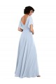 Split Sleeves Light Sky Blue V-Back A-Line V-Neck Bridesmaid Dresses Maidstone
