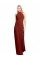 Sleeveless Burgundy Open Back A-Line Halter Neck Prom Dress / Bridesmaid Dress Maidstone