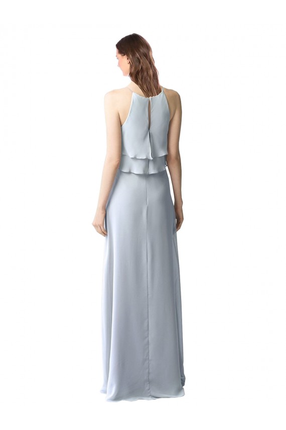Sleeveless Light Sky Blue A-Line Halter Neck Bridesmaid Dresses Maidstone
