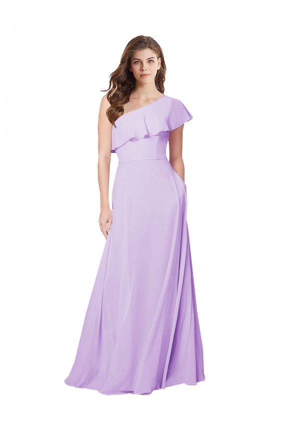 Sleeveless Lilac A-Line One Shoulder Bridesmaid Dress Maidstone