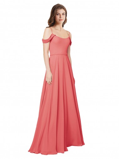 Sleeveless Desert Rose Low Back A-Line Off the Shoulder Bridesmaid Dress Maidstone