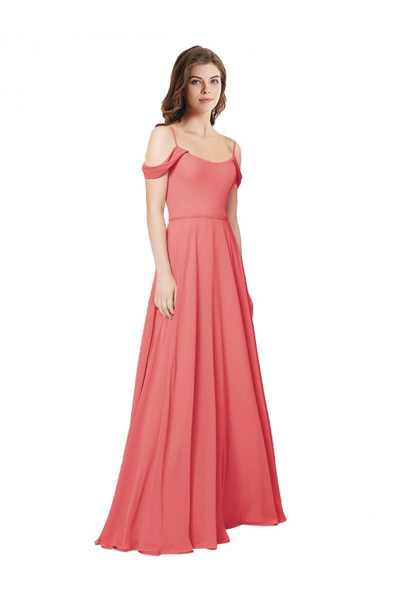 Sleeveless Desert Rose Low Back A-Line Off the Shoulder Bridesmaid Dress Maidstone