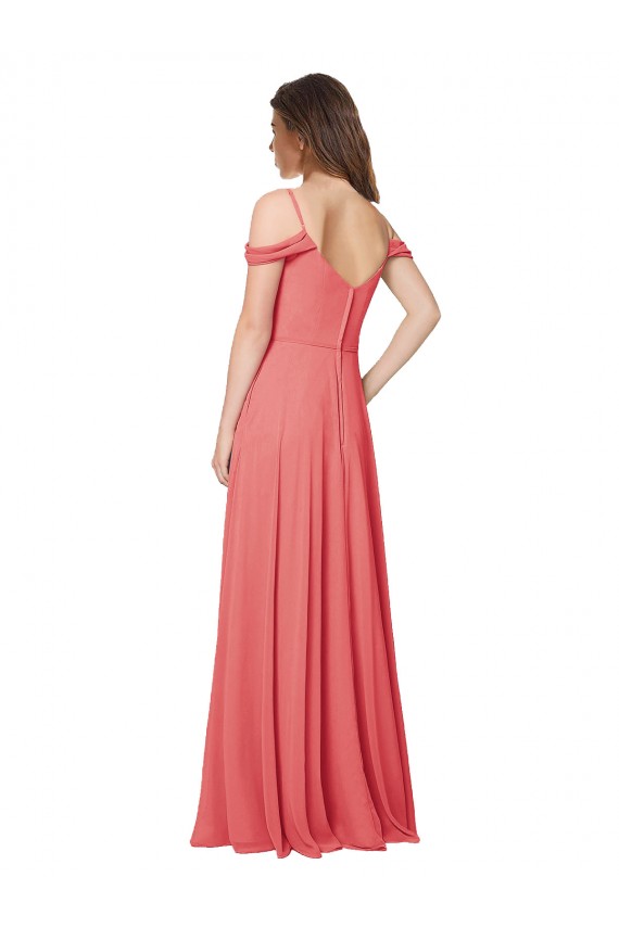 Sleeveless Desert Rose Low Back A-Line Off the Shoulder Bridesmaid Dress Maidstone