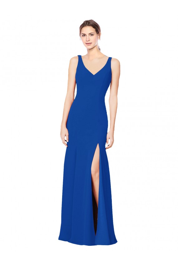 Sleeveless Royal Blue Low Back Sheath Sweetheart Bridesmaid Dress / Evening Dress Maidstone