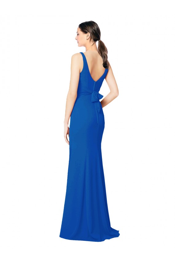Sleeveless Royal Blue Low Back Sheath Sweetheart Bridesmaid Dress / Evening Dress Maidstone