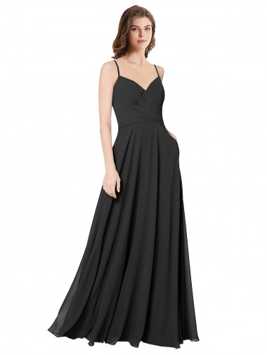 Sleeveless Black Open Back A-Line Sweetheart Formal Dress / Bridesmaid Dress Maidstone
