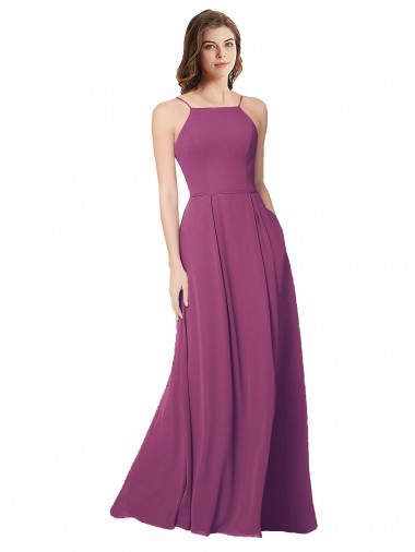 Sleeveless Wild Berry Open Back A-Line Strapless Bridesmaid Dress Maidstone