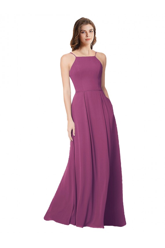 Sleeveless Wild Berry Open Back A-Line Strapless Bridesmaid Dress Maidstone
